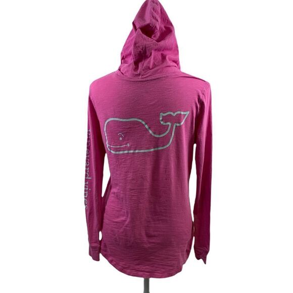 Vineyard Vines Pink Garment Dyed Slub Whale Hoodie Tee Size XXS - Picture 4 of 11